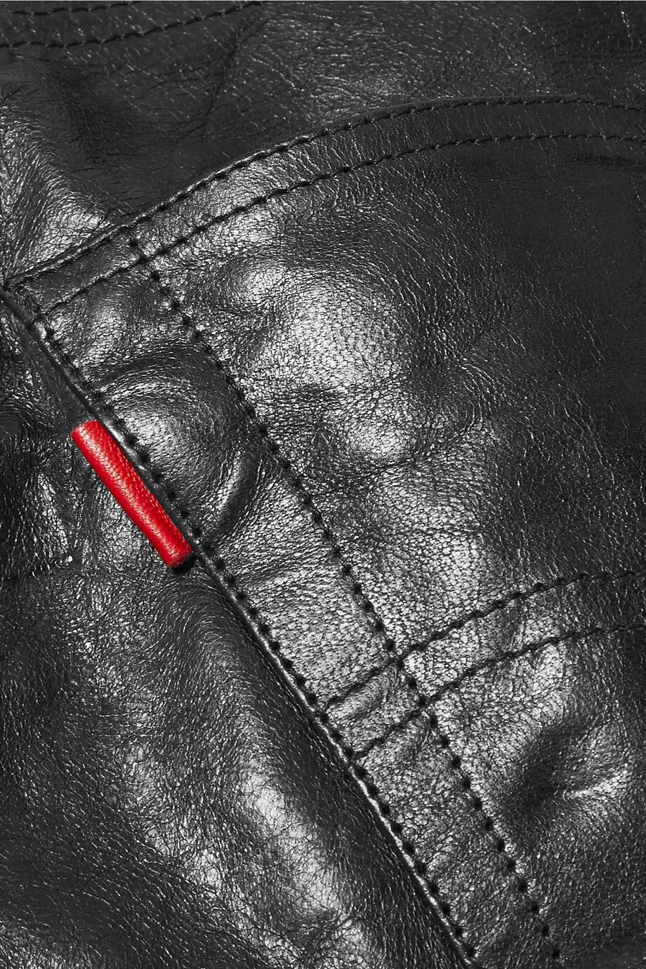 Two-Tone Leather & Denim Jeans