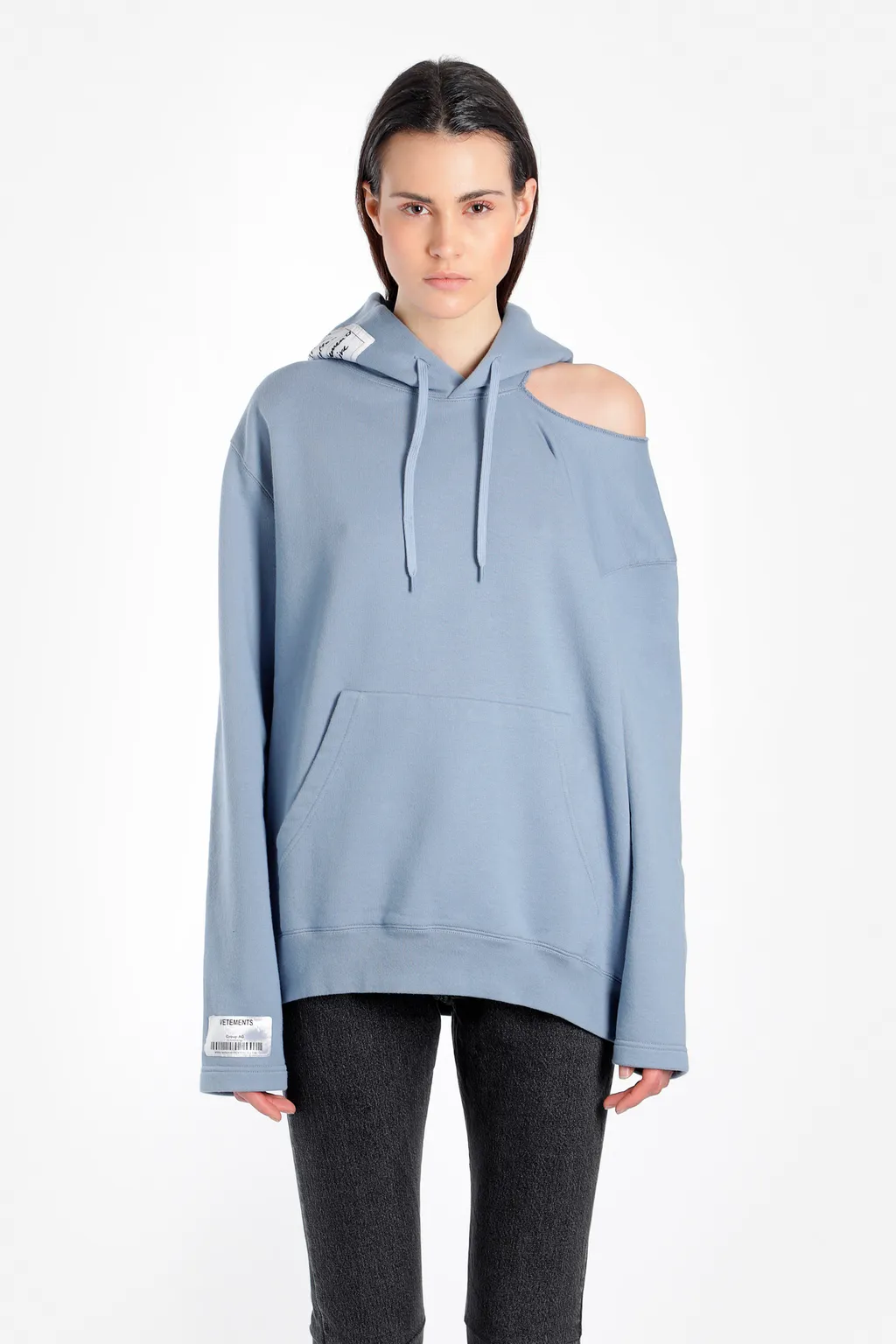 Light Blue Cutout Elbow Hoodie