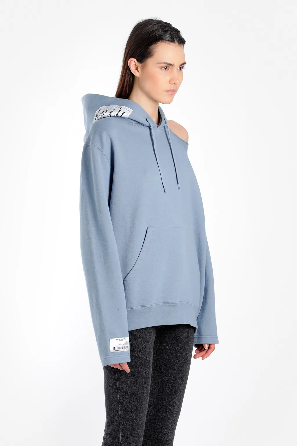 Light Blue Cutout Elbow Hoodie