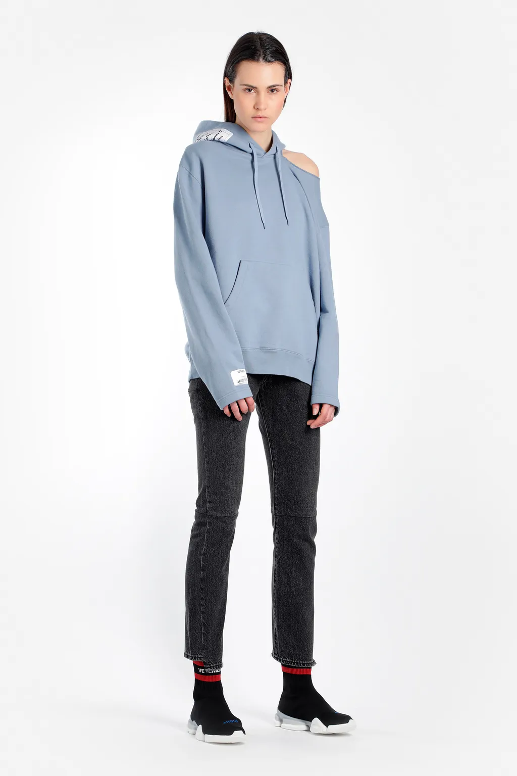 Light Blue Cutout Elbow Hoodie