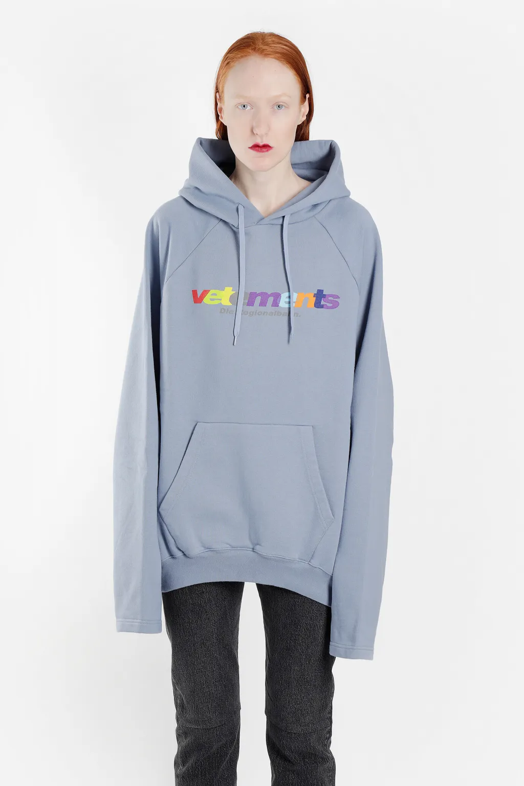 Light Blue Multicolor Logo Hoodie