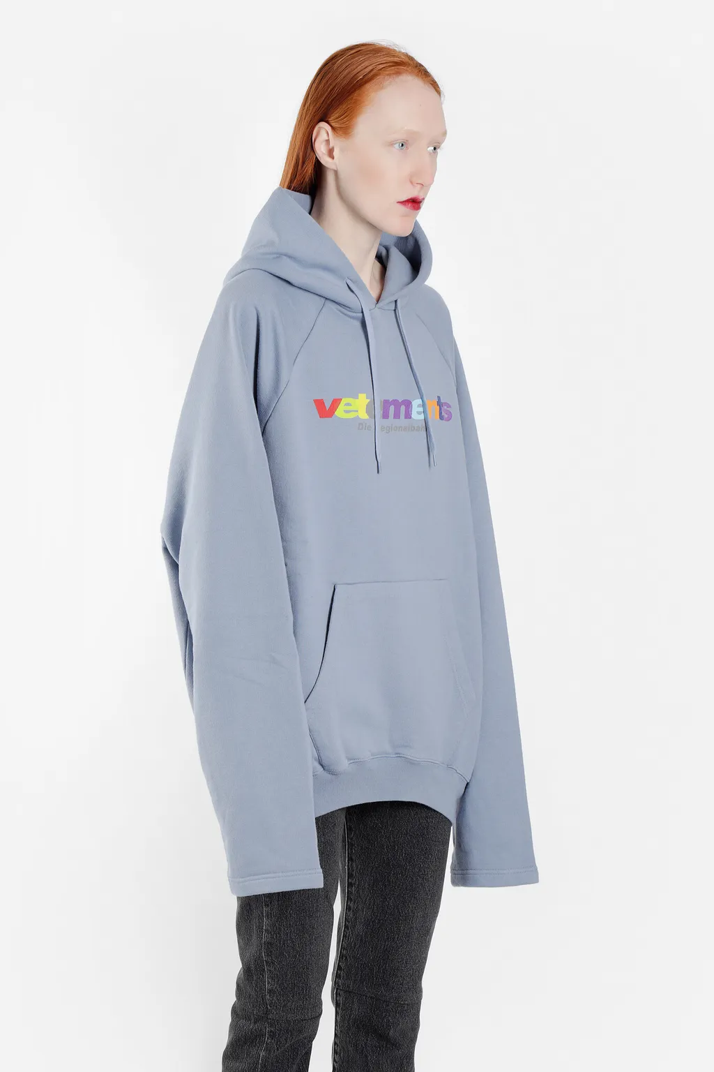 Light Blue Multicolor Logo Hoodie