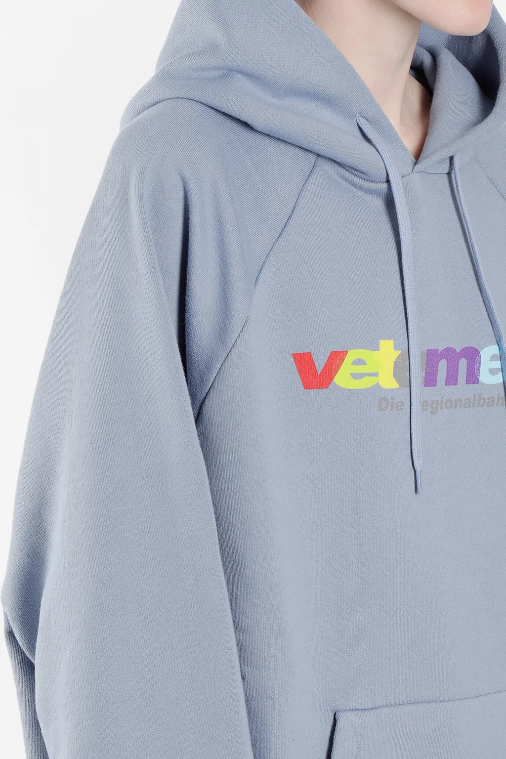 Light Blue Multicolor Logo Hoodie