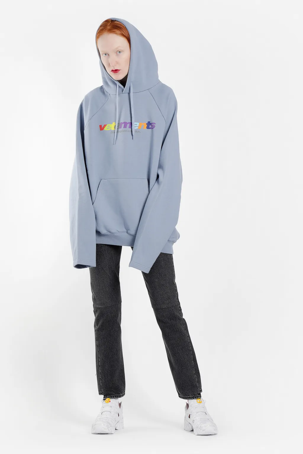 Light Blue Multicolor Logo Hoodie
