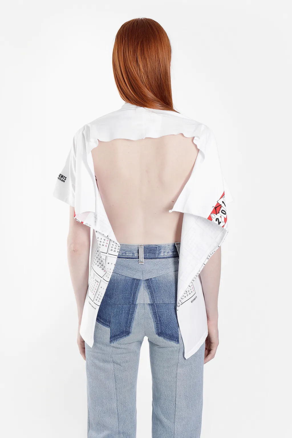 Open Back Calendar Print T-Shirt
