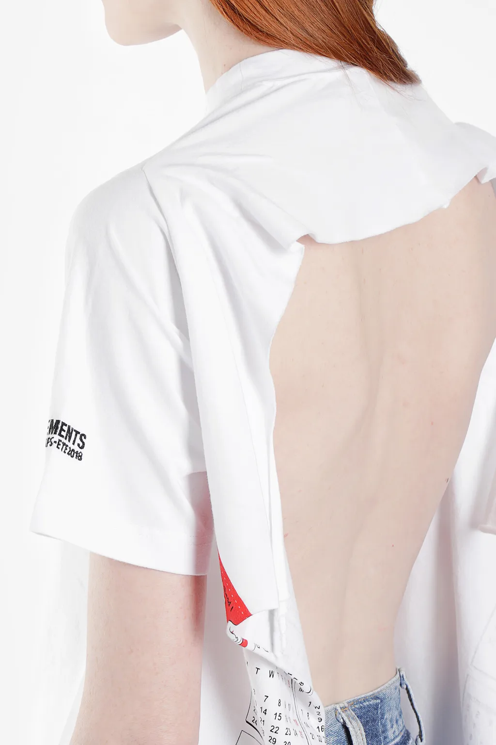 Open Back Calendar Print T-Shirt