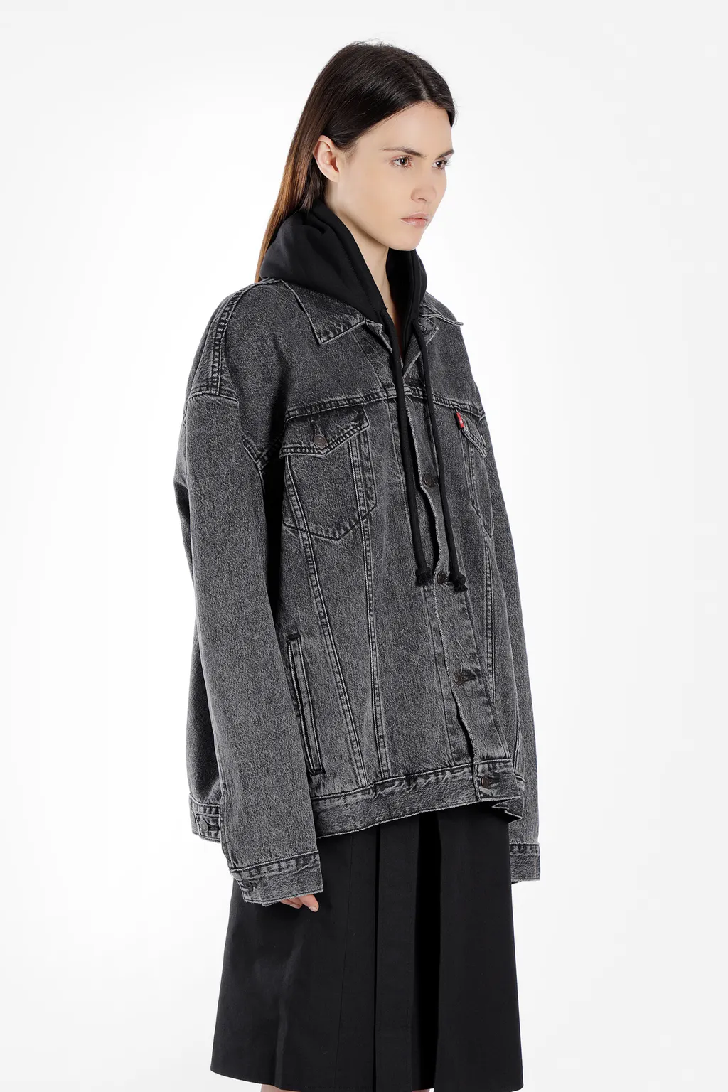 Oversized Hooded Denim Jacket