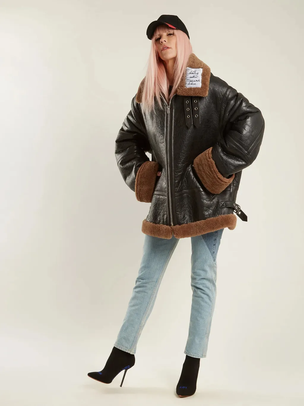 Oversized Shearling Leather Jacket