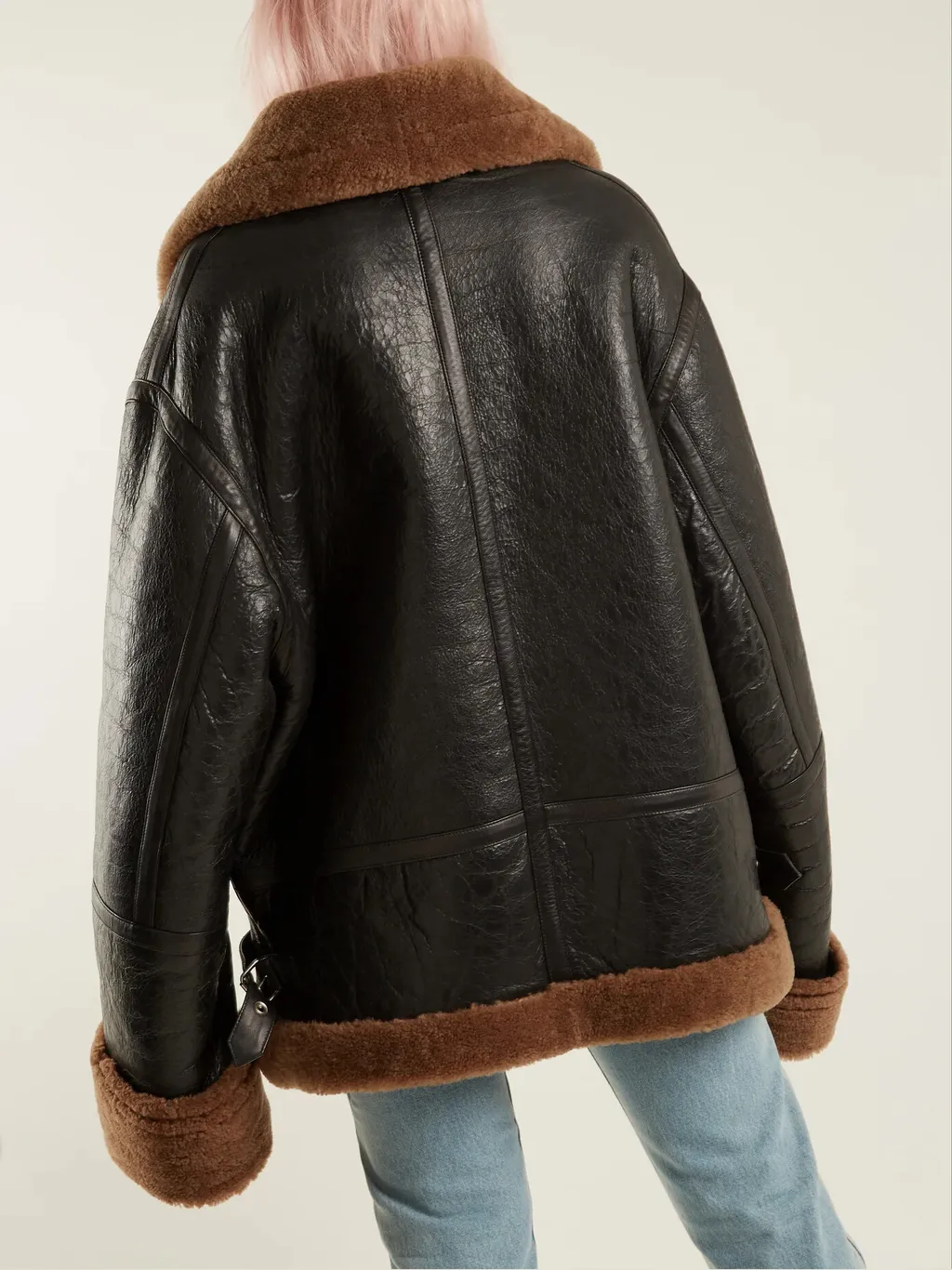 Oversized Shearling Leather Jacket