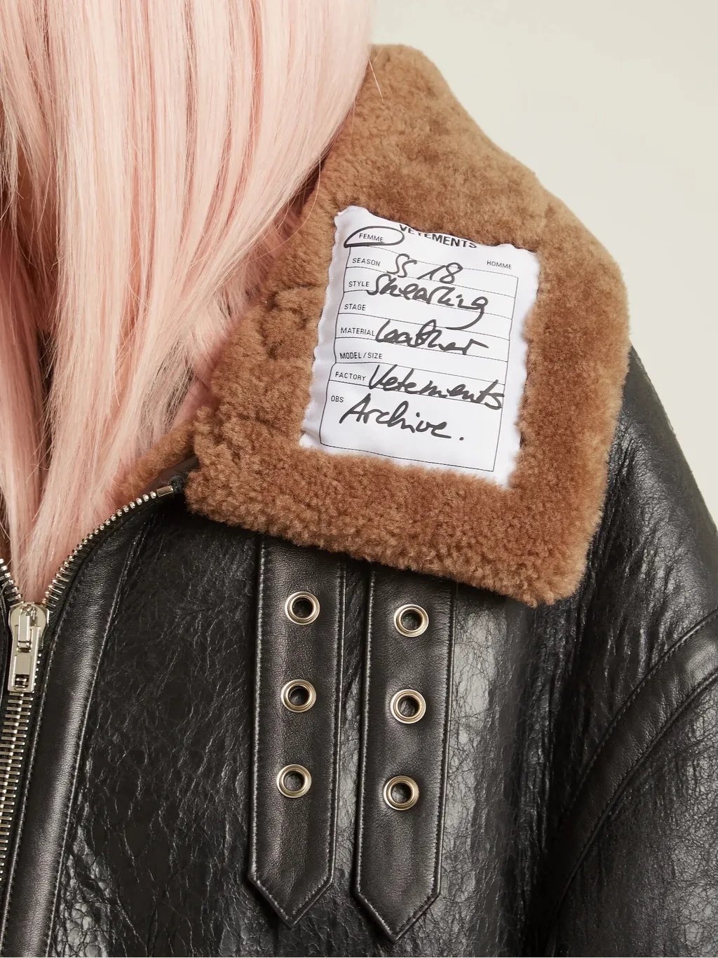 Oversized Shearling Leather Jacket
