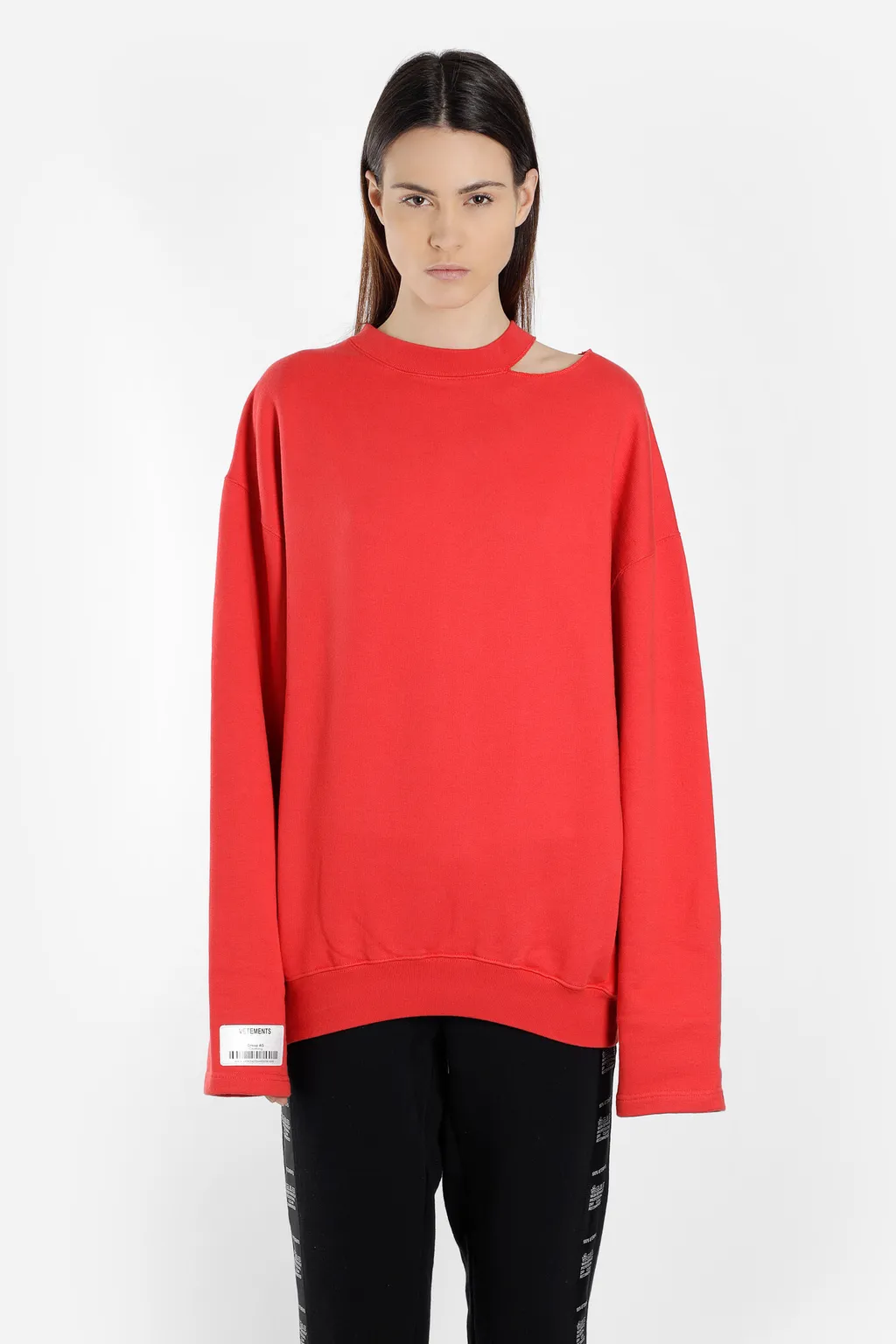 Red Cutout Elbow Sweatshirt