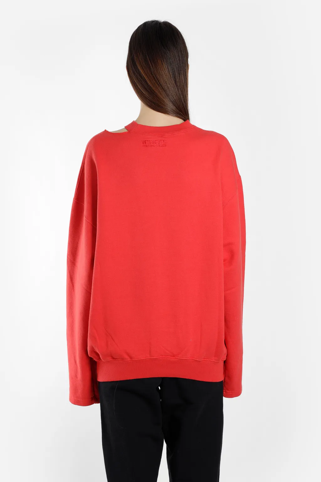 Red Cutout Elbow Sweatshirt
