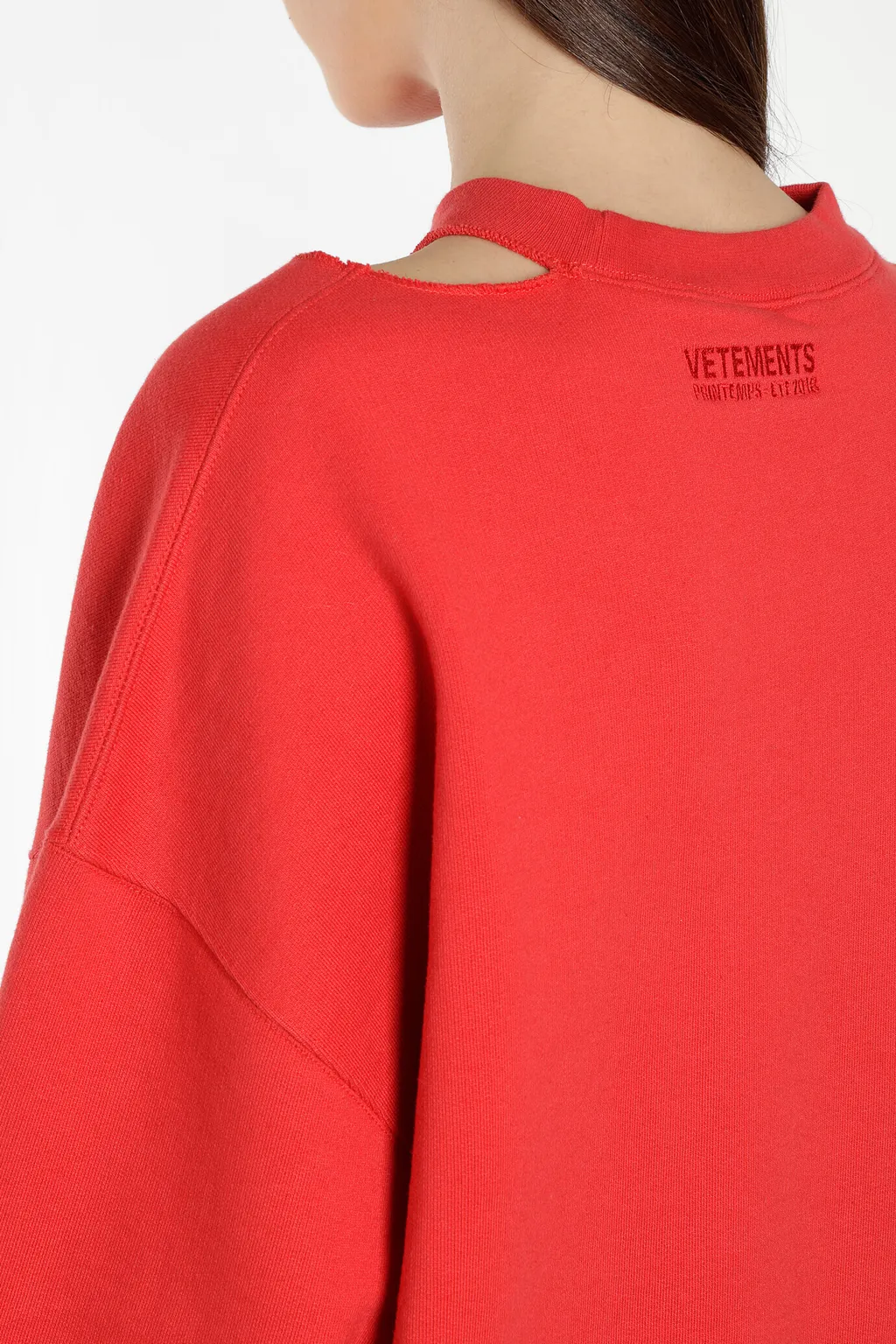 Red Cutout Elbow Sweatshirt