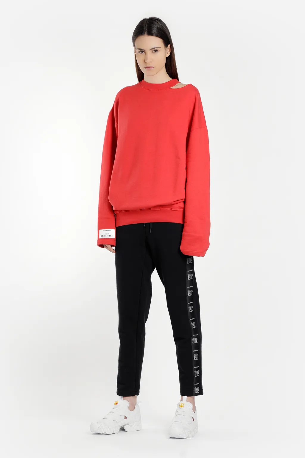 Red Cutout Elbow Sweatshirt
