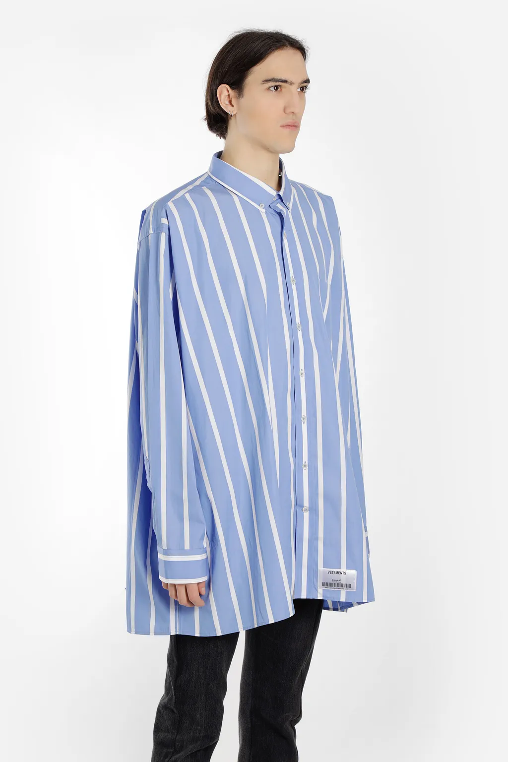 Striped Oversized Button-Down Shirt