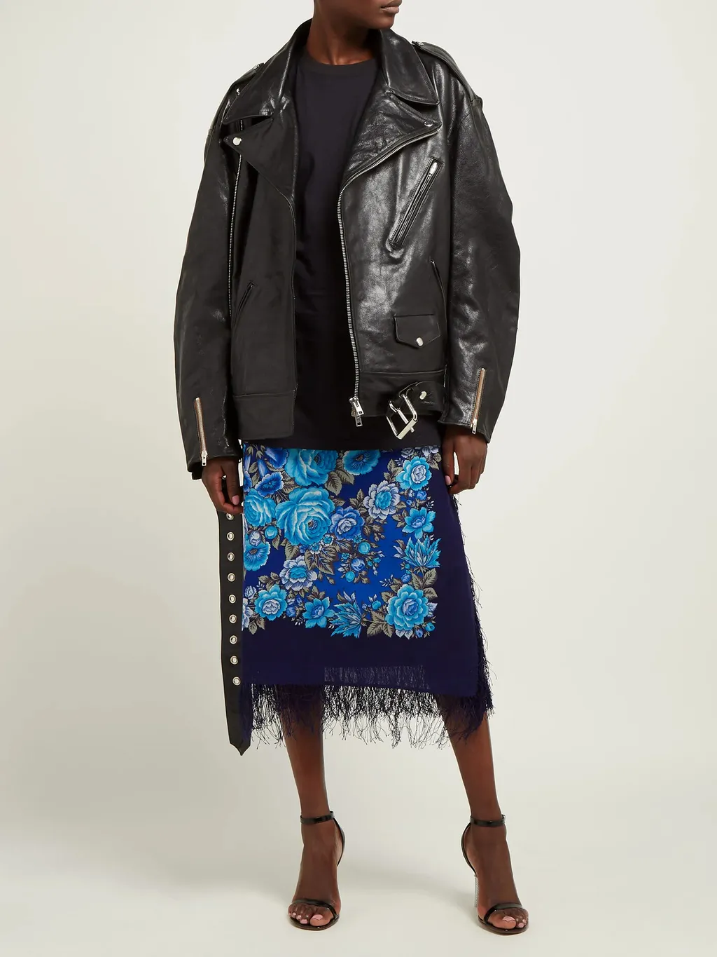 Oversized Leather Biker Jacket