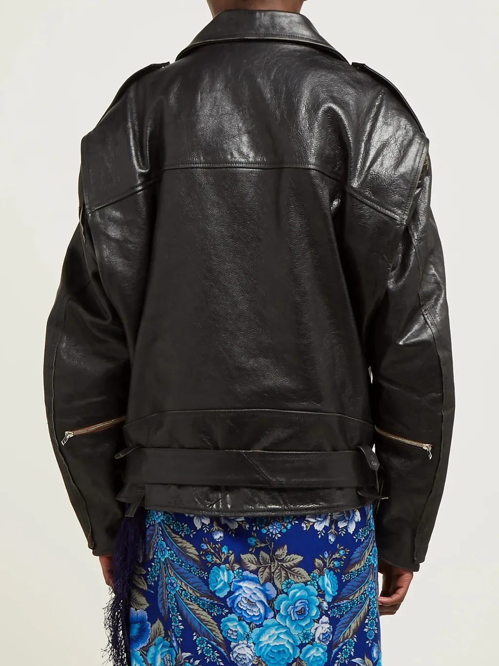 Oversized Leather Biker Jacket