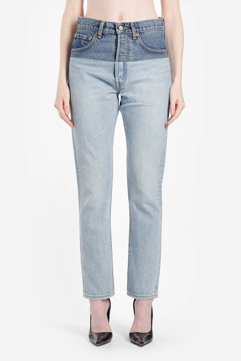 Blue Cut Up Jeans