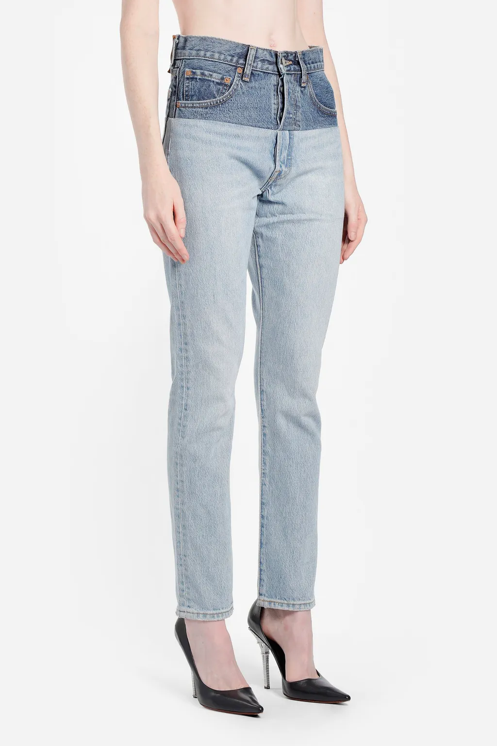 Blue Cut Up Jeans
