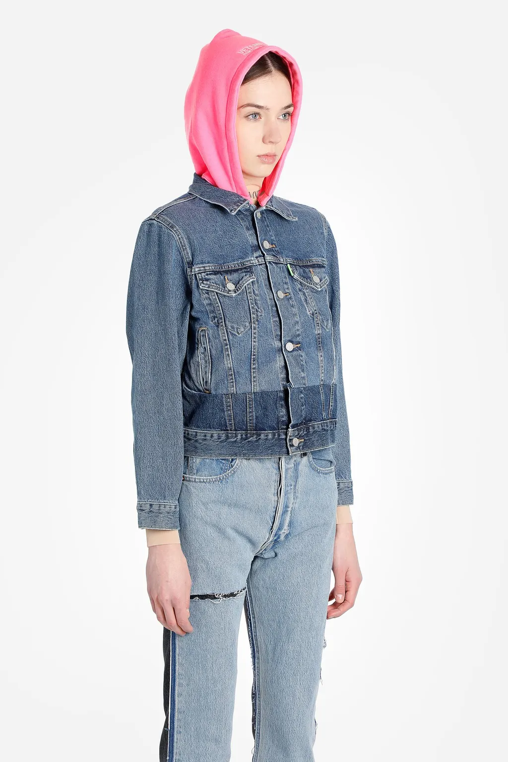 Blue Denim Jacket With Hood