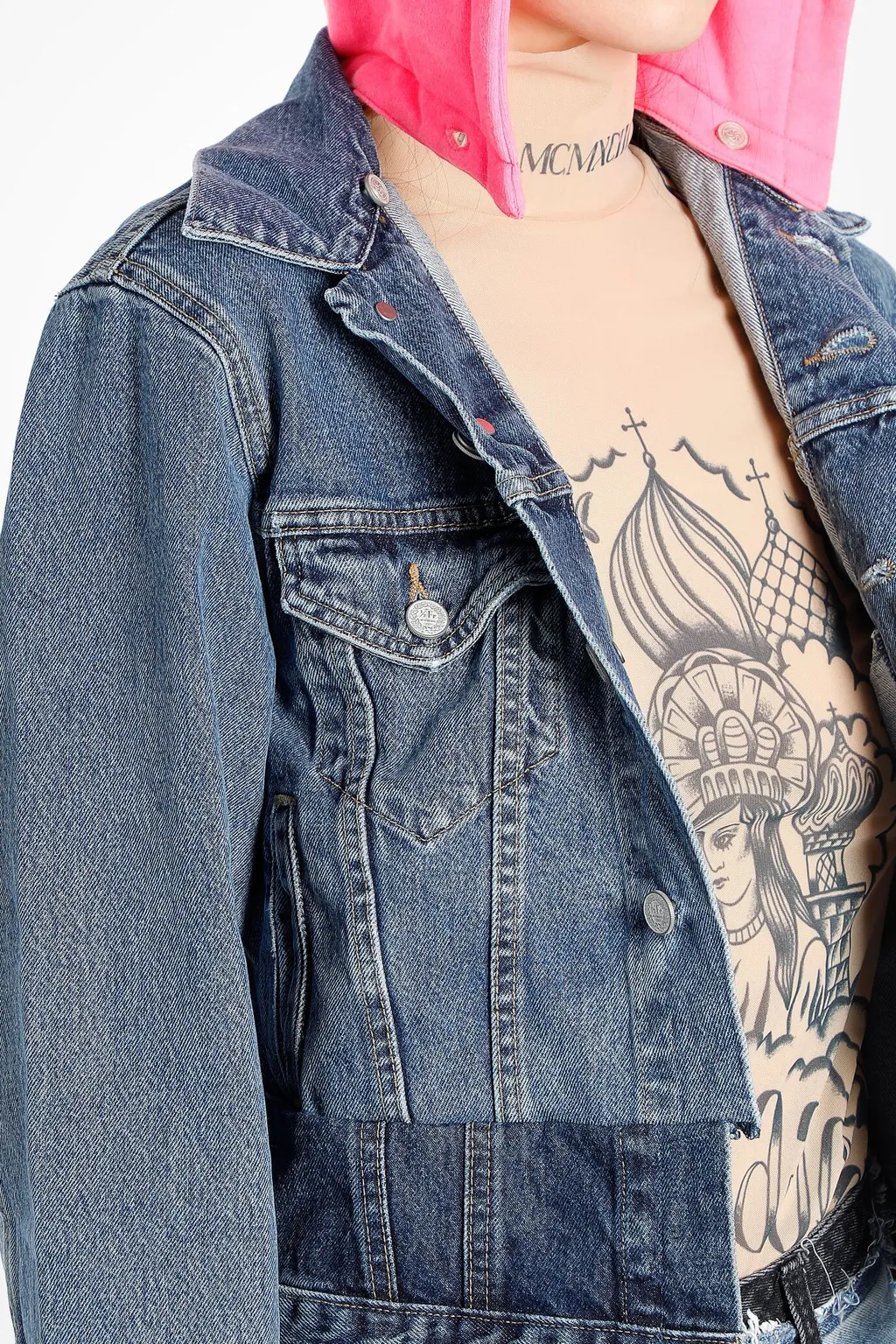 Blue Denim Jacket With Hood