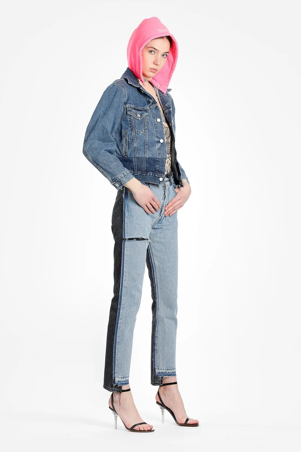 Blue Denim Jacket With Hood