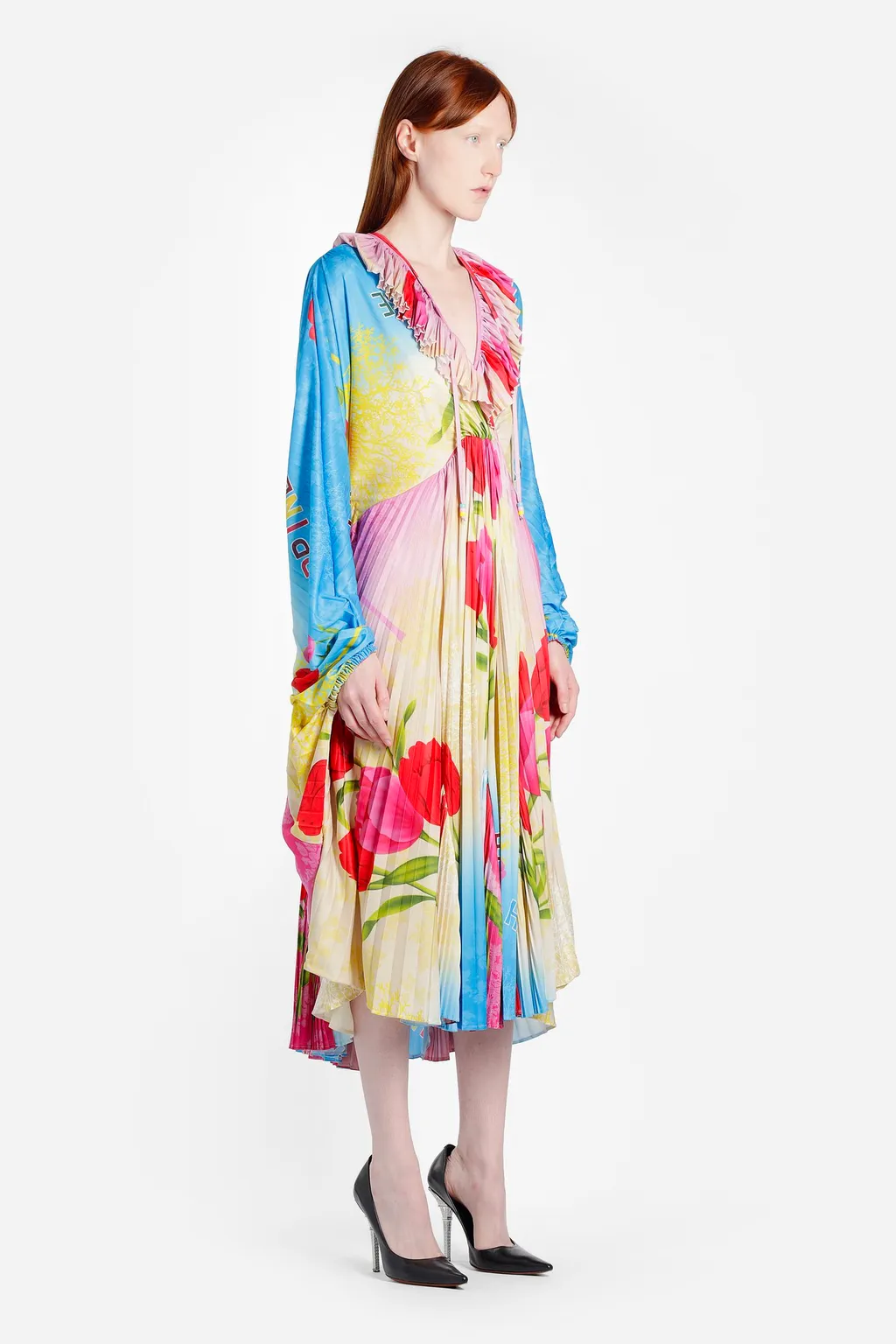 Flower Print Pleated Dress