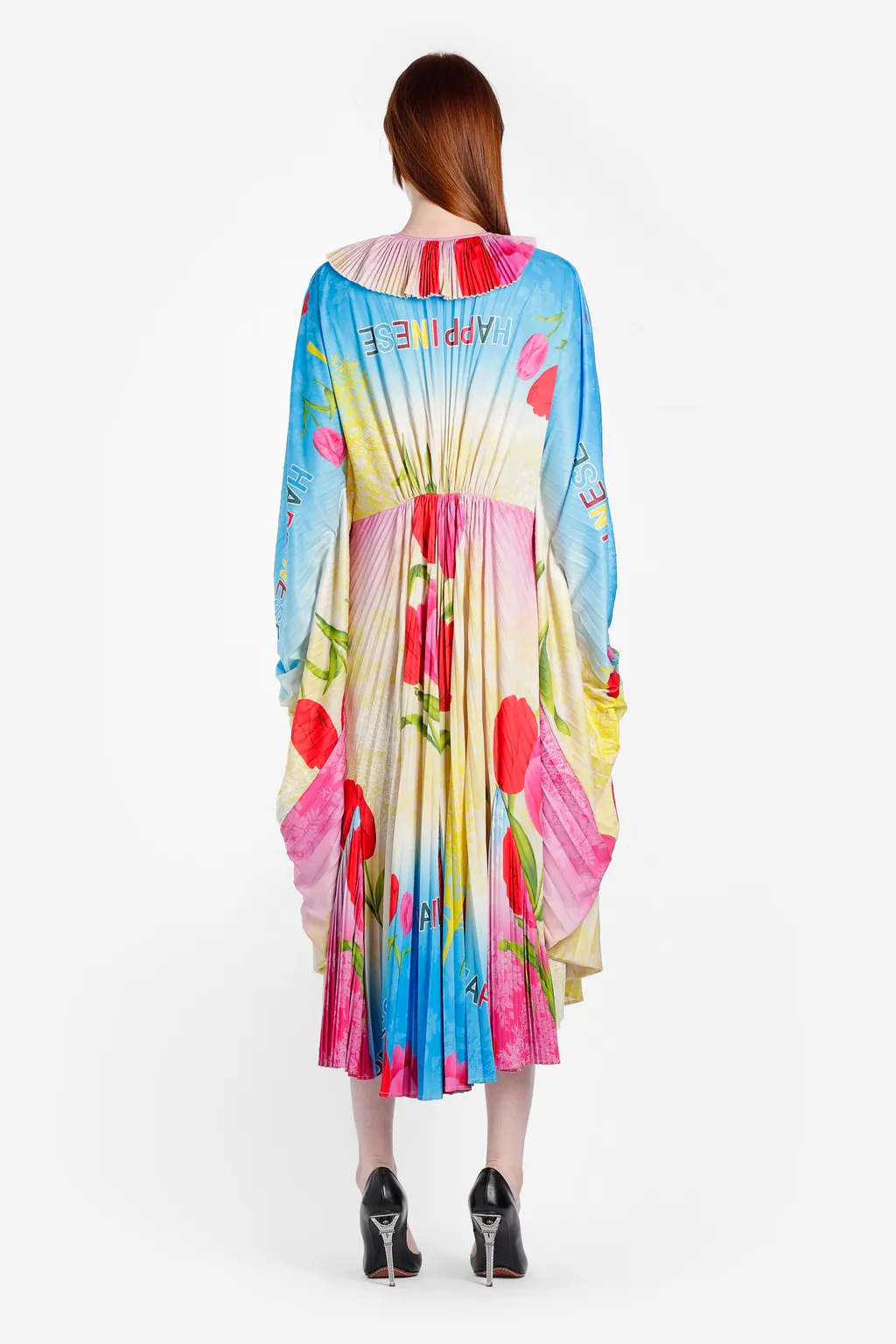 Flower Print Pleated Dress