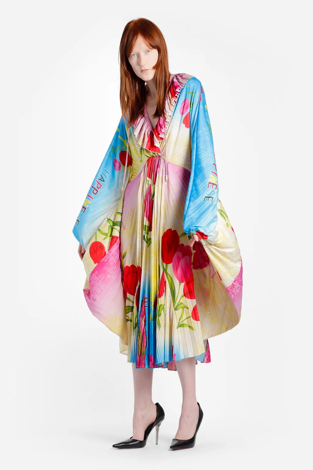 Flower Print Pleated Dress
