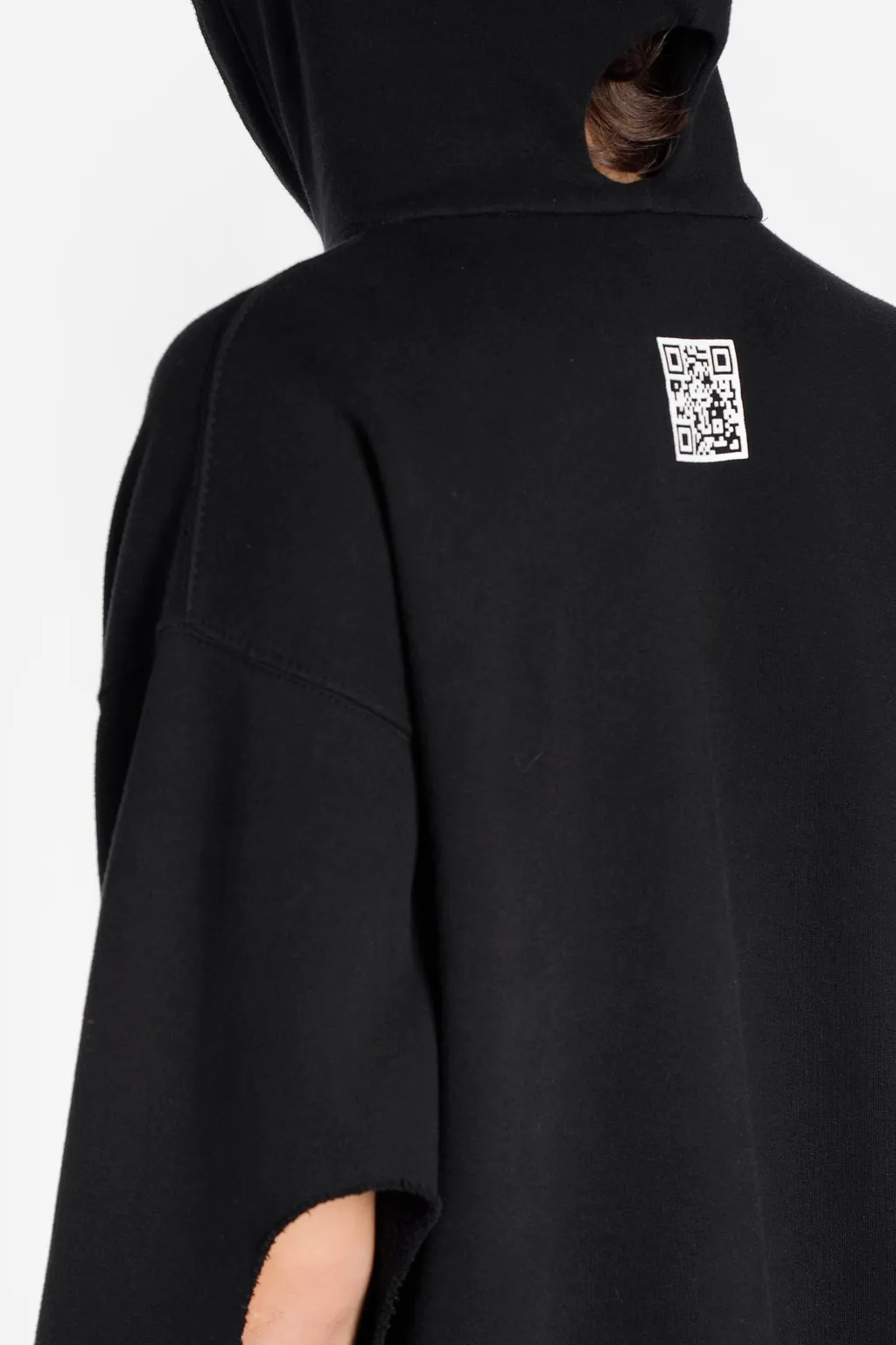 Black Hoodie With Cut-Out Sleeves Fuck You