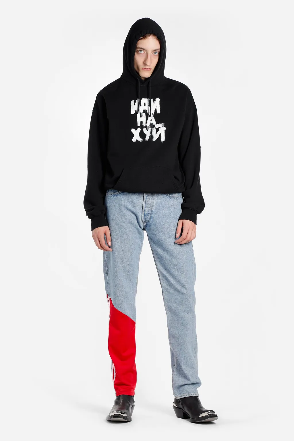 Black Hoodie With Cut-Out Sleeves Fuck You