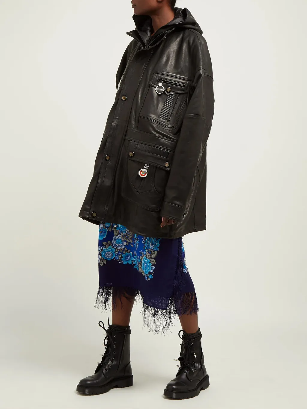 Leather Hooded Parka