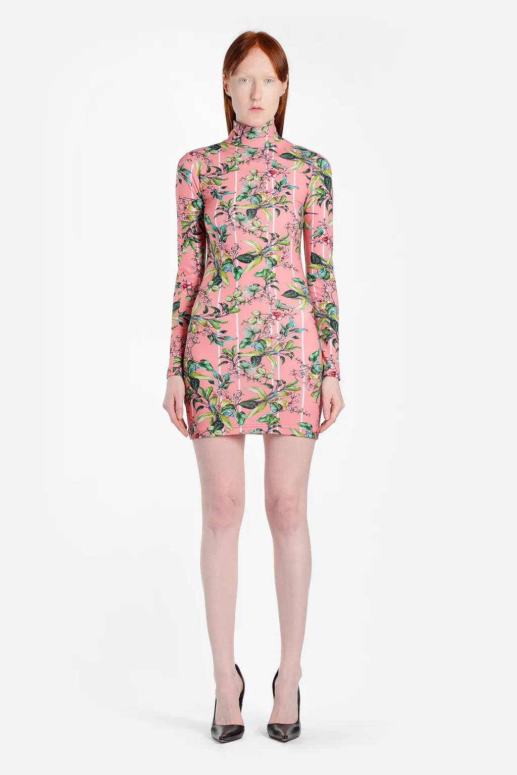 Pink Floral Bodycon Dress