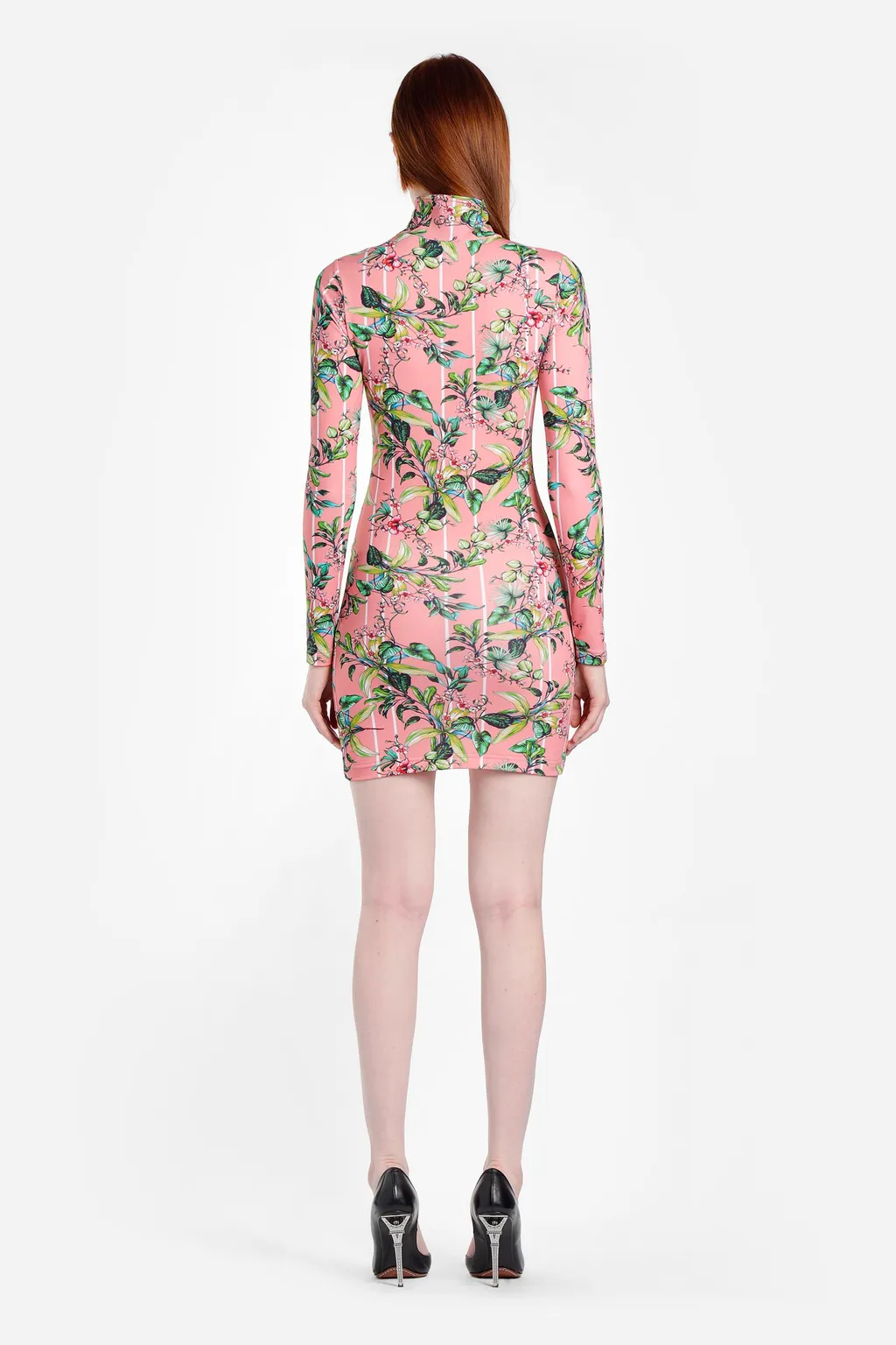 Pink Floral Bodycon Dress