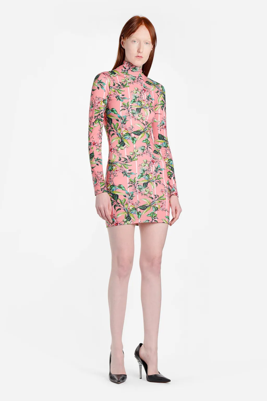 Pink Floral Bodycon Dress