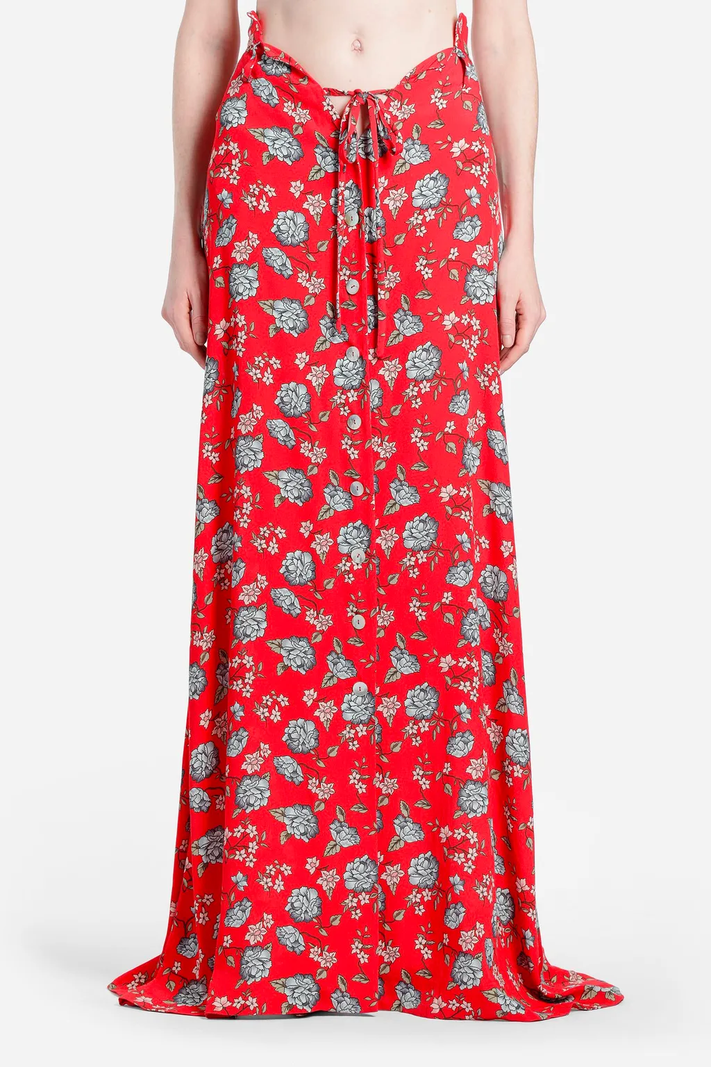 Red Floral Maxi Skirt