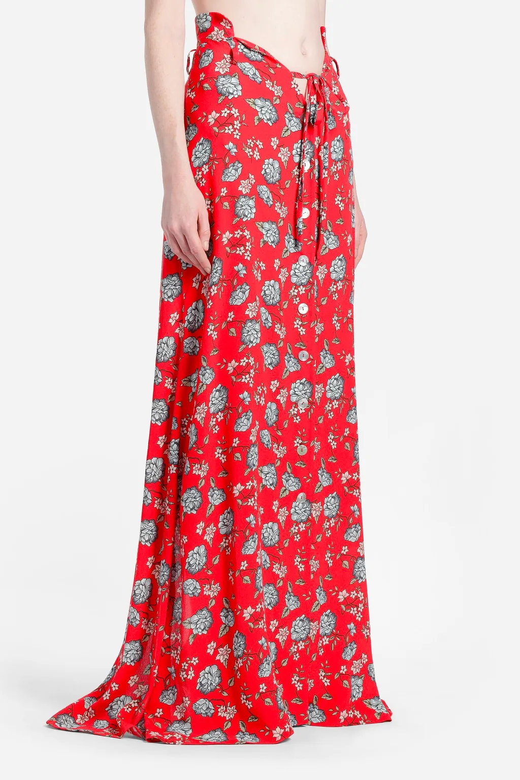 Red Floral Maxi Skirt