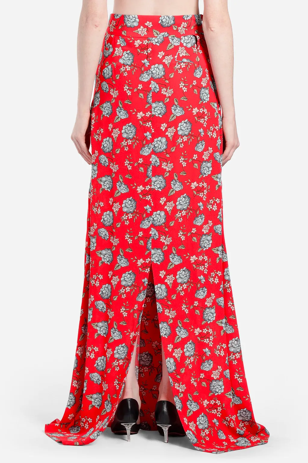 Red Floral Maxi Skirt