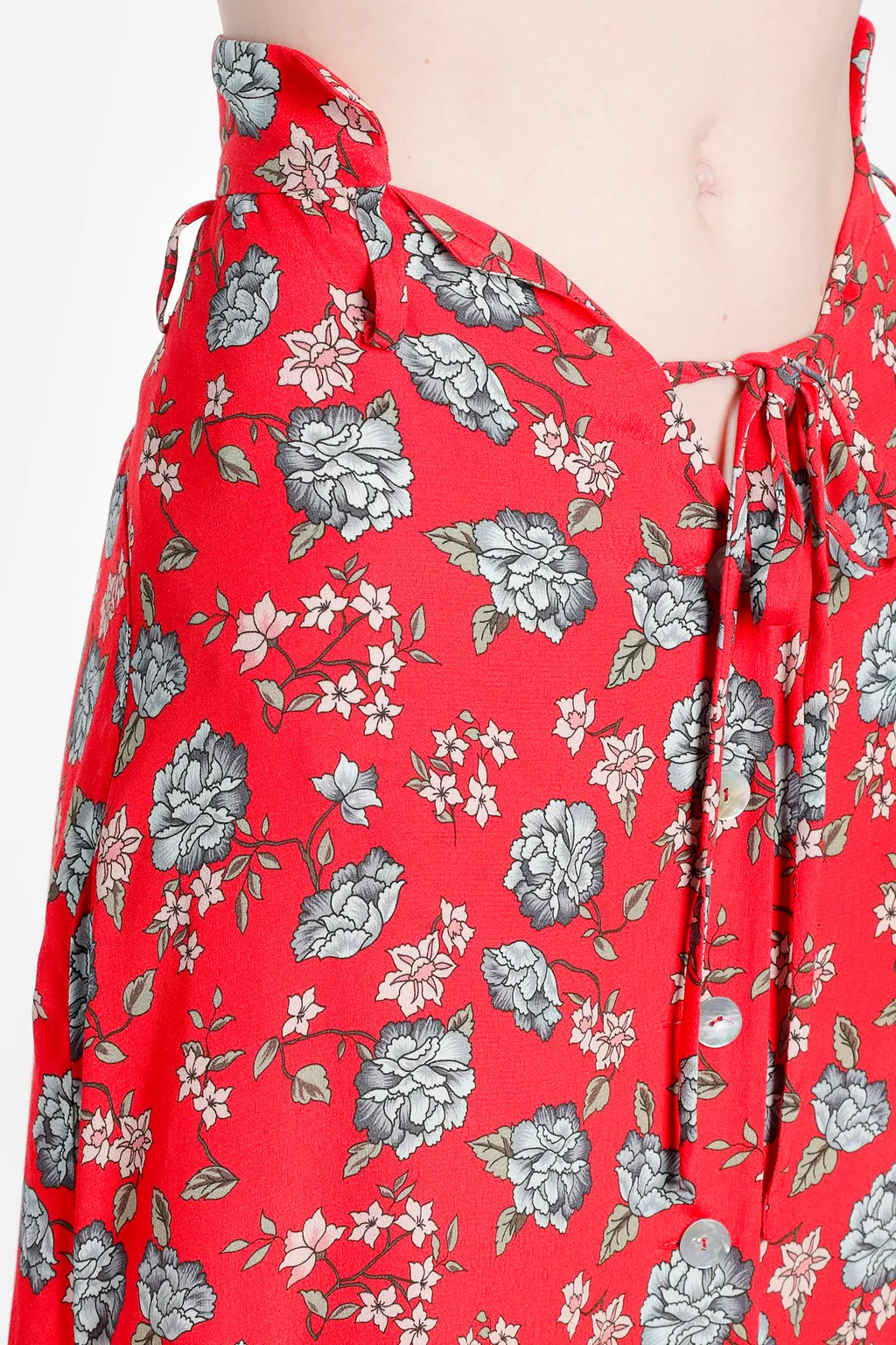 Red Floral Maxi Skirt