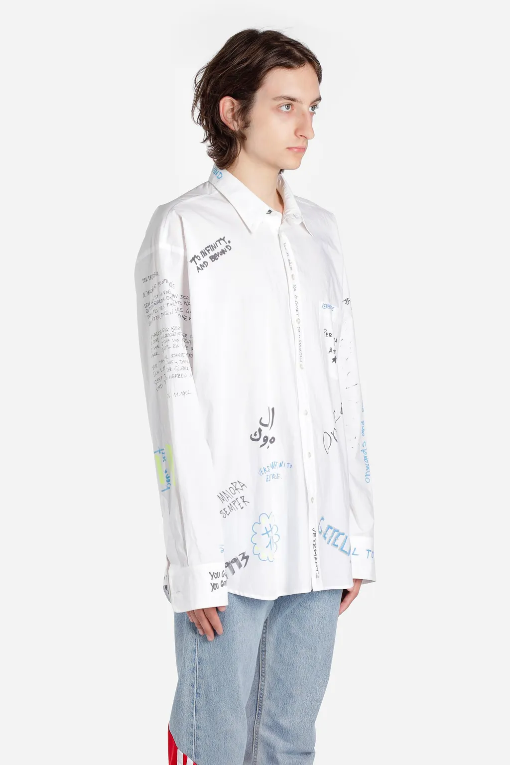 Scribble Print Button-Down Shirt