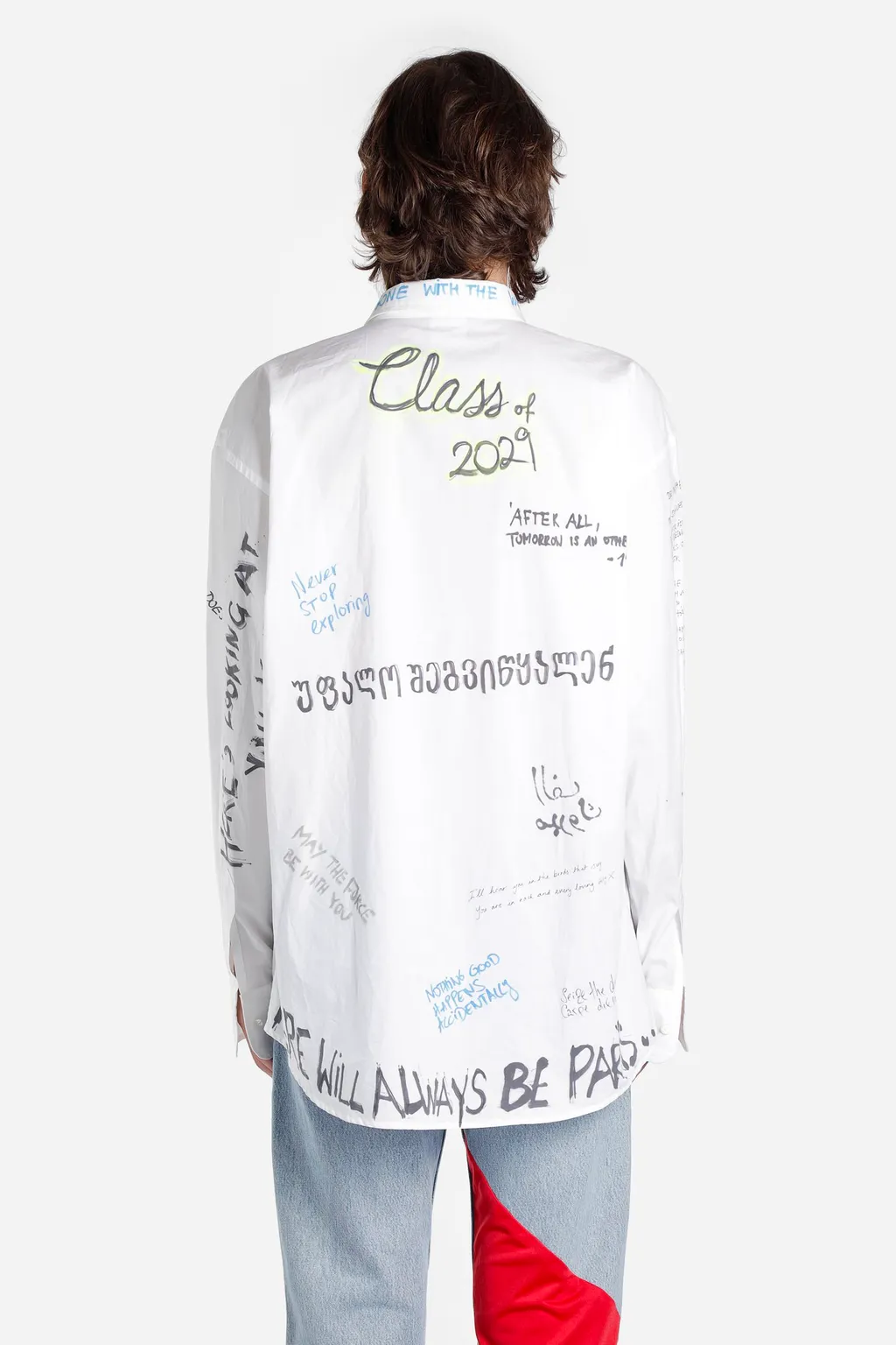 Scribble Print Button-Down Shirt