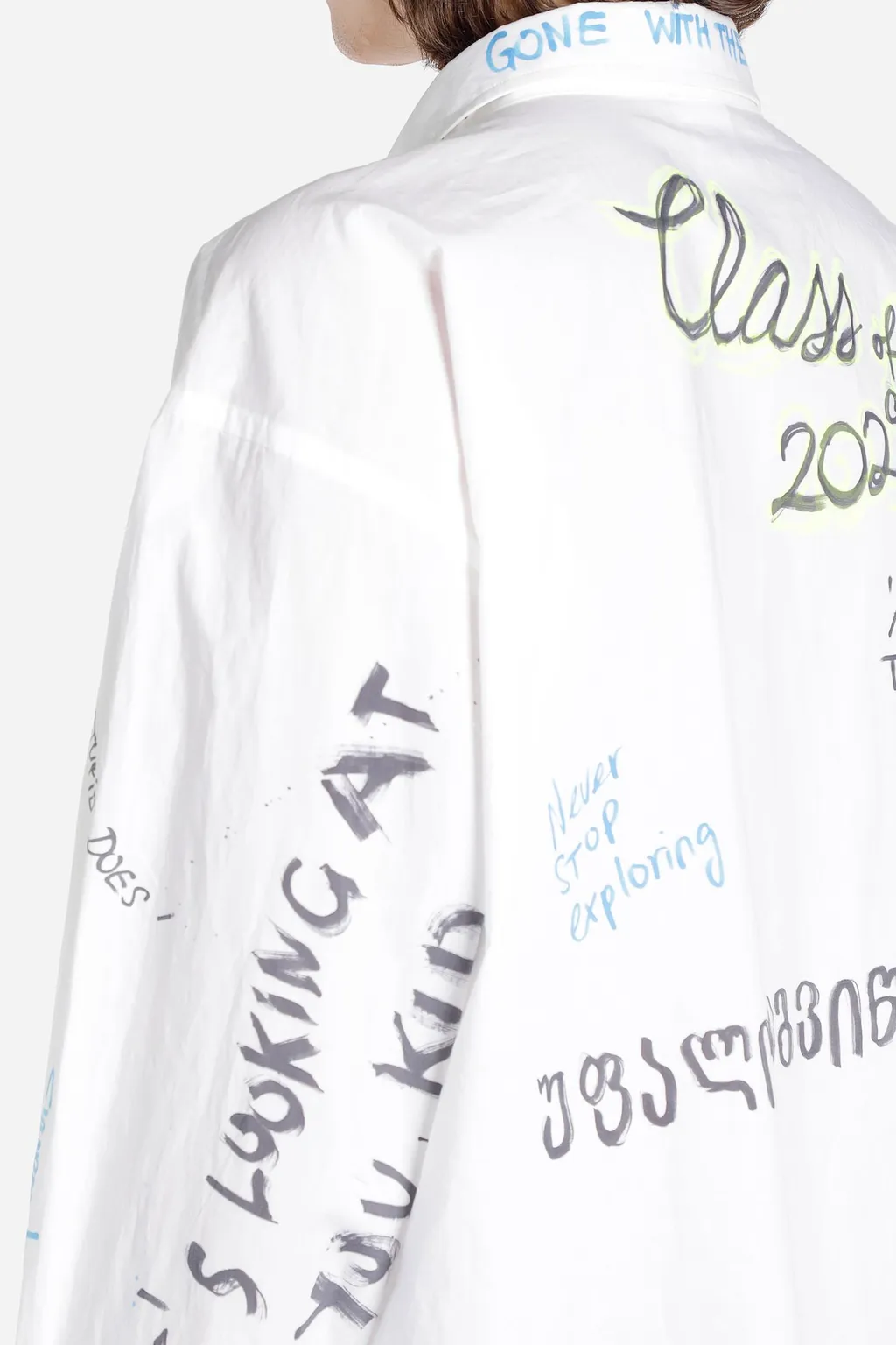 Scribble Print Button-Down Shirt