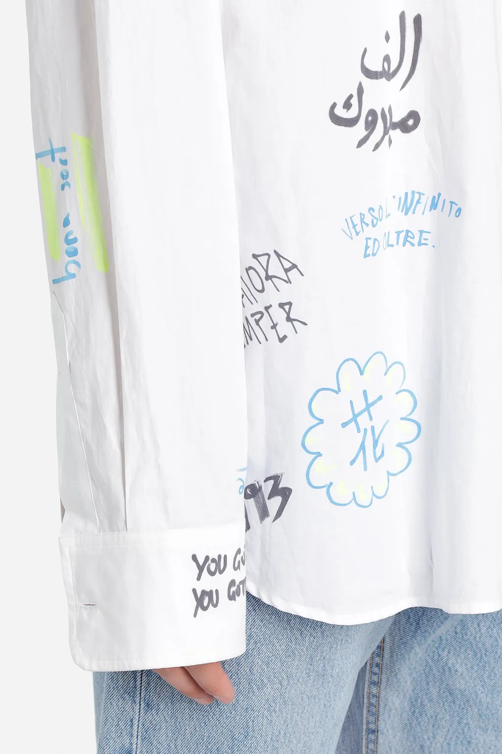 Scribble Print Button-Down Shirt