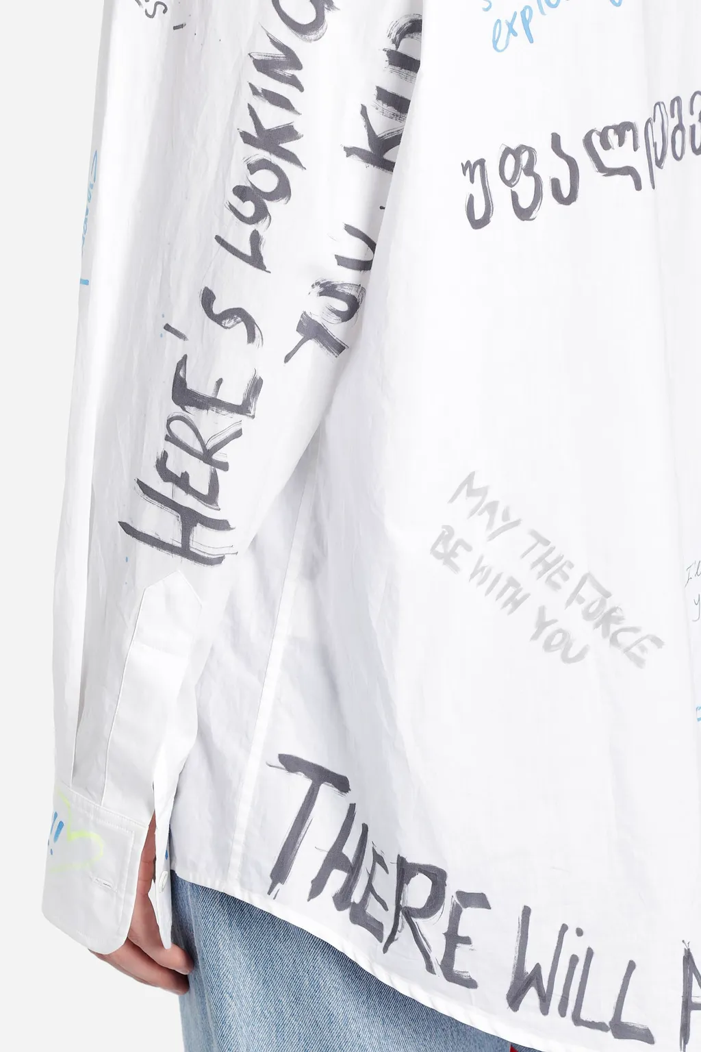 Scribble Print Button-Down Shirt