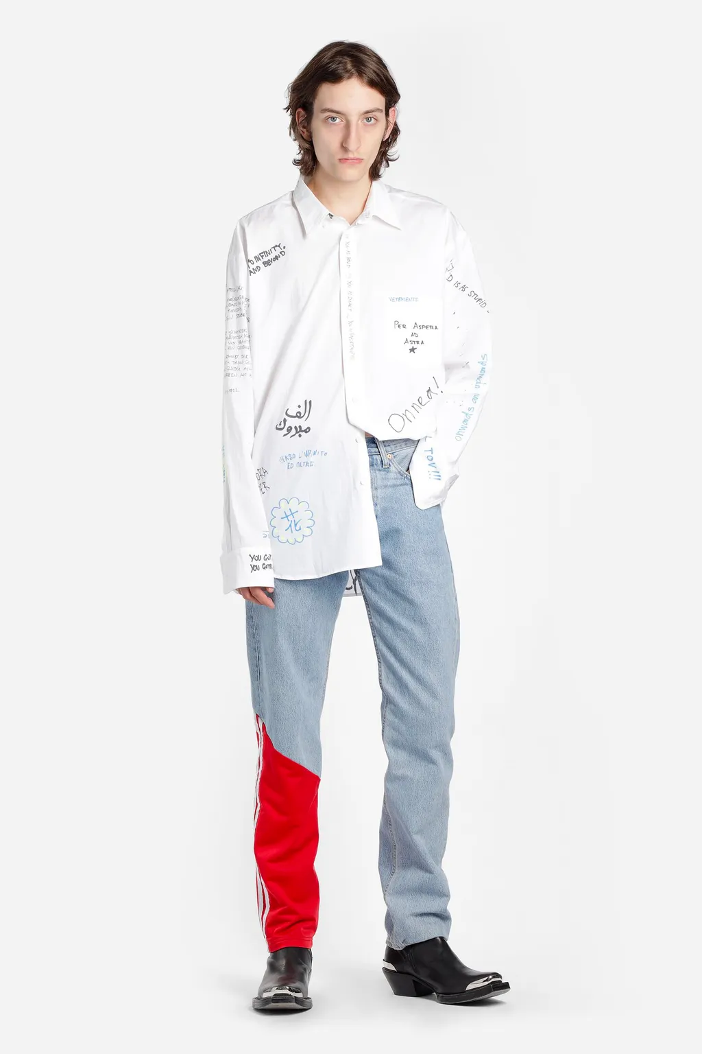 Scribble Print Button-Down Shirt