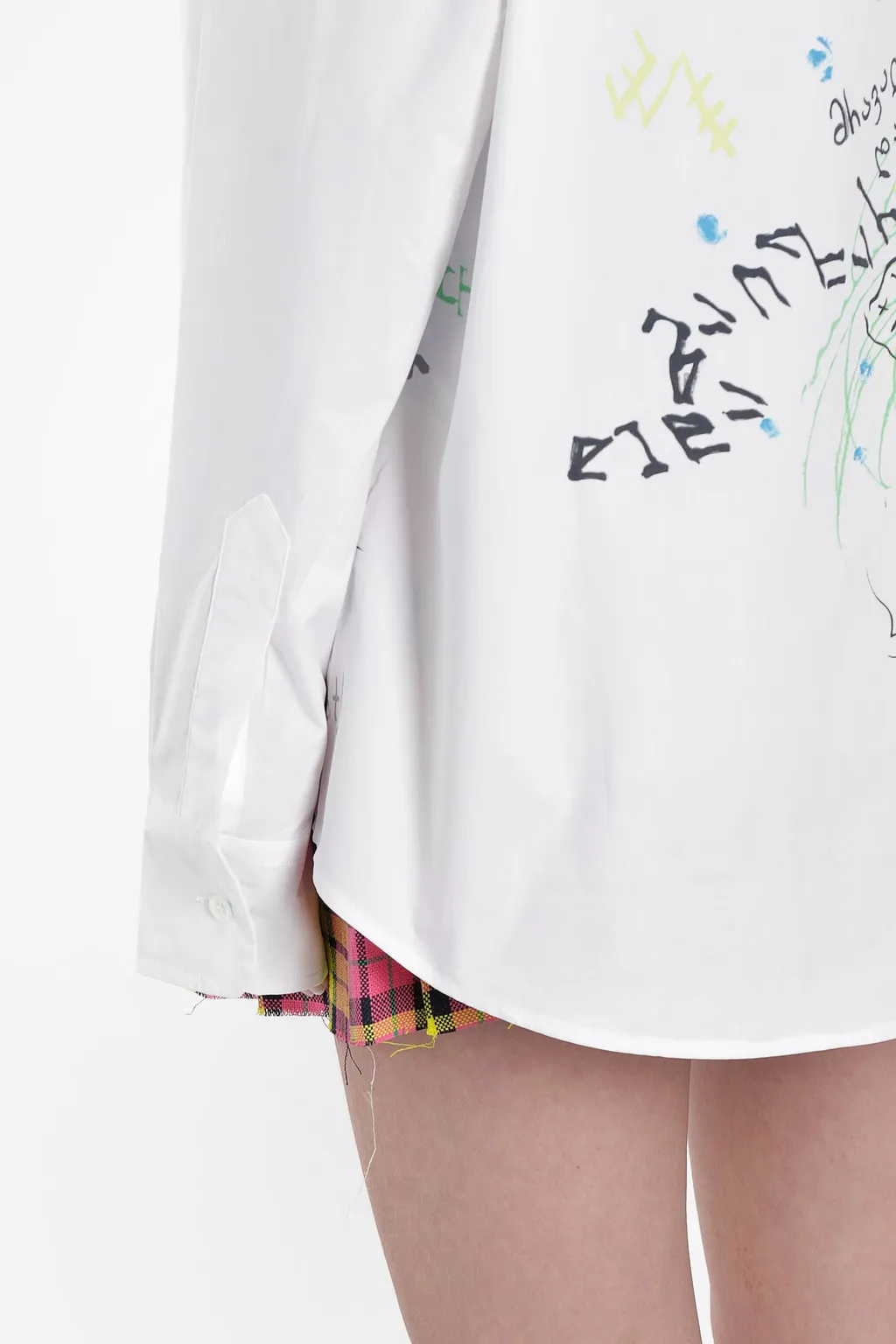 Oversized Scribble Print Button-Down Shirt