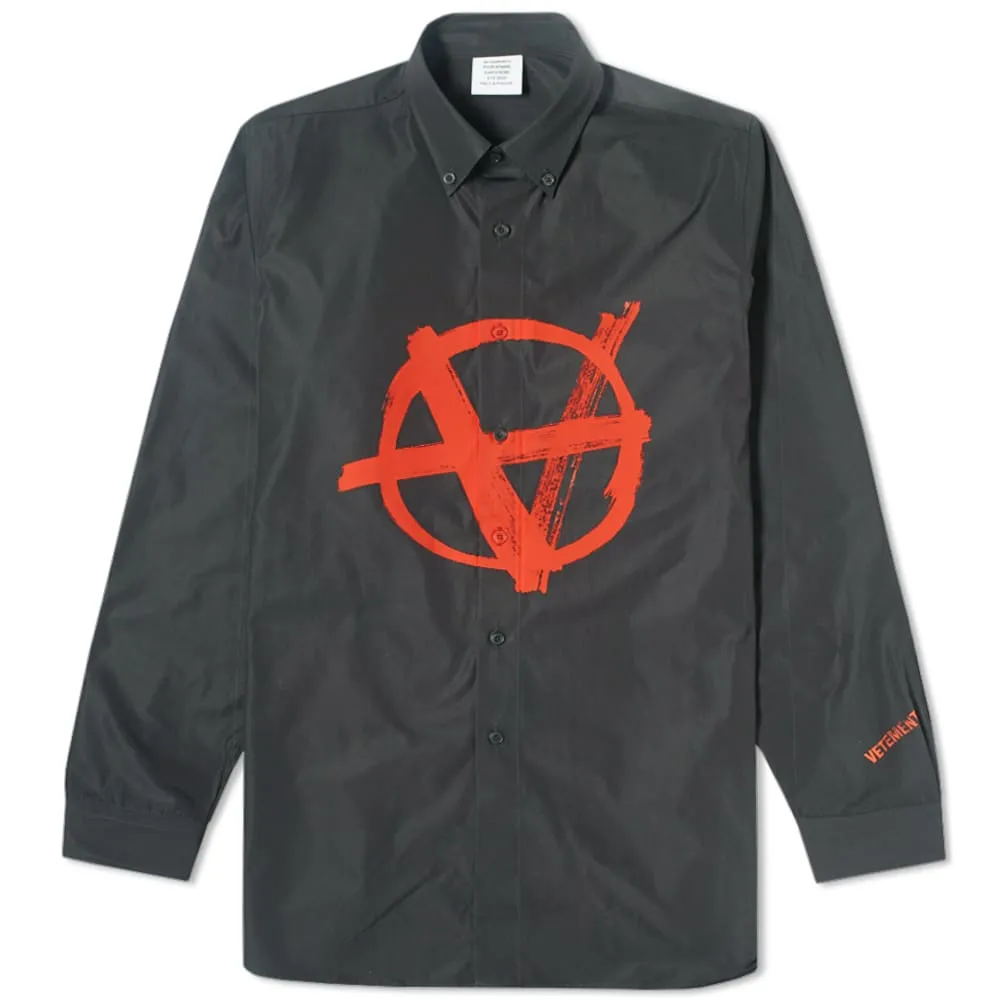 Anarchy Print Button-Down Shirt