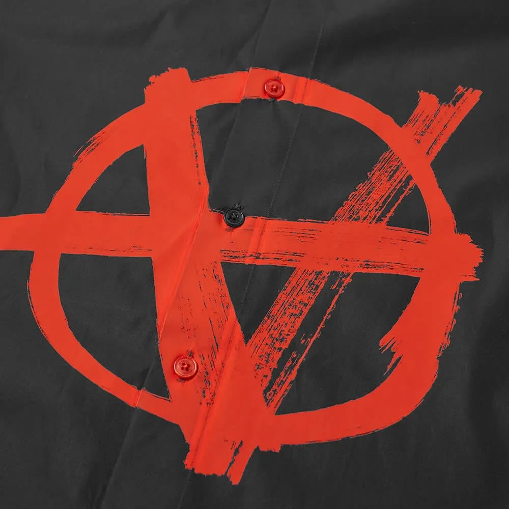 Anarchy Print Button-Down Shirt