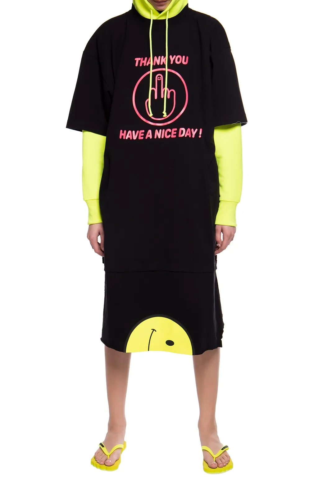 Black Thank You Smiley Dress