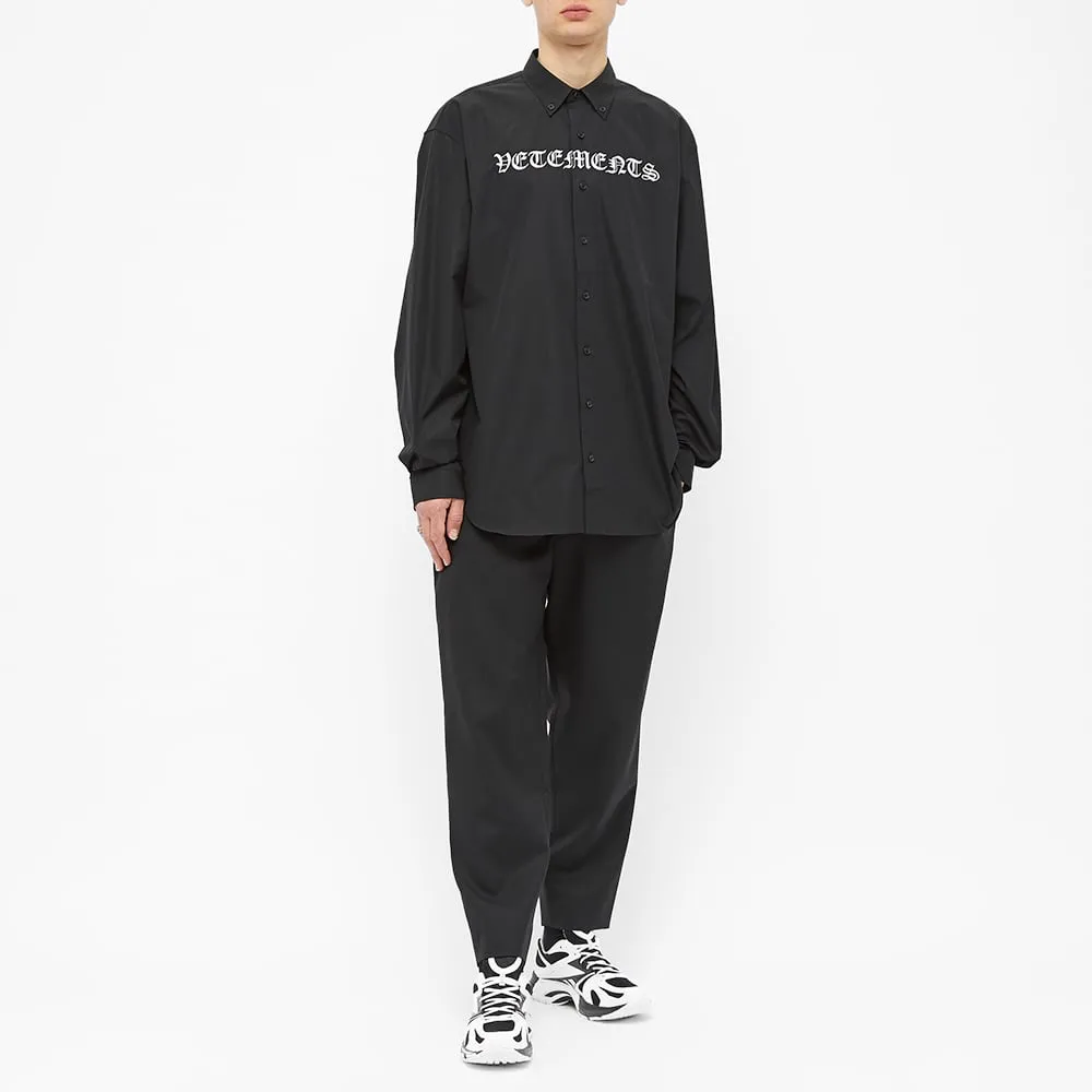 Gothic Black Oversized Shirt